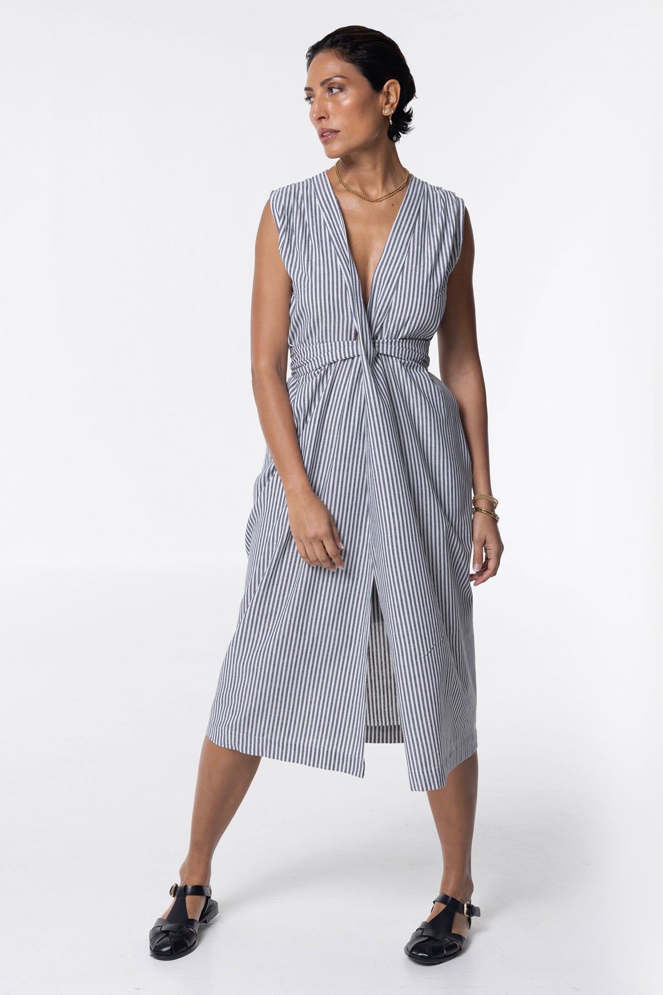 Tux-Tie Dress | Stripe