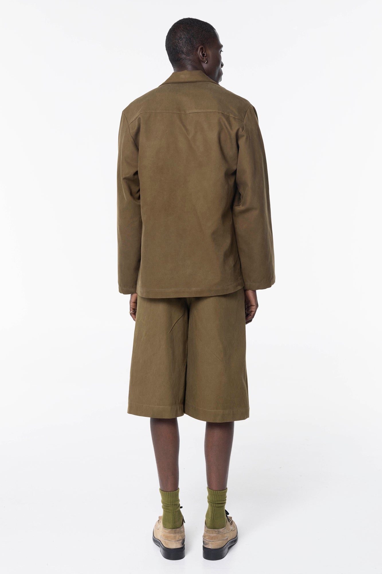 Selvage Shacket | Olive Twill