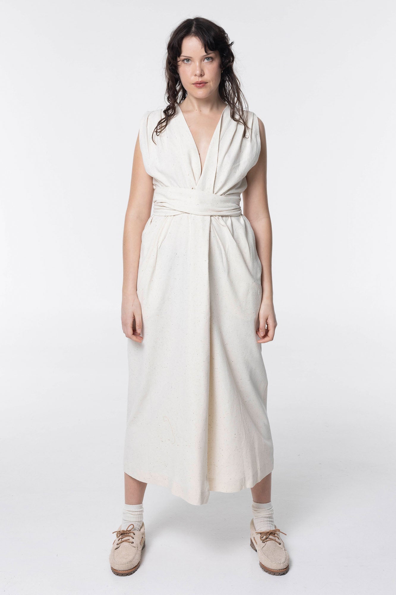 Tux-Tie Dress | Linen Blend