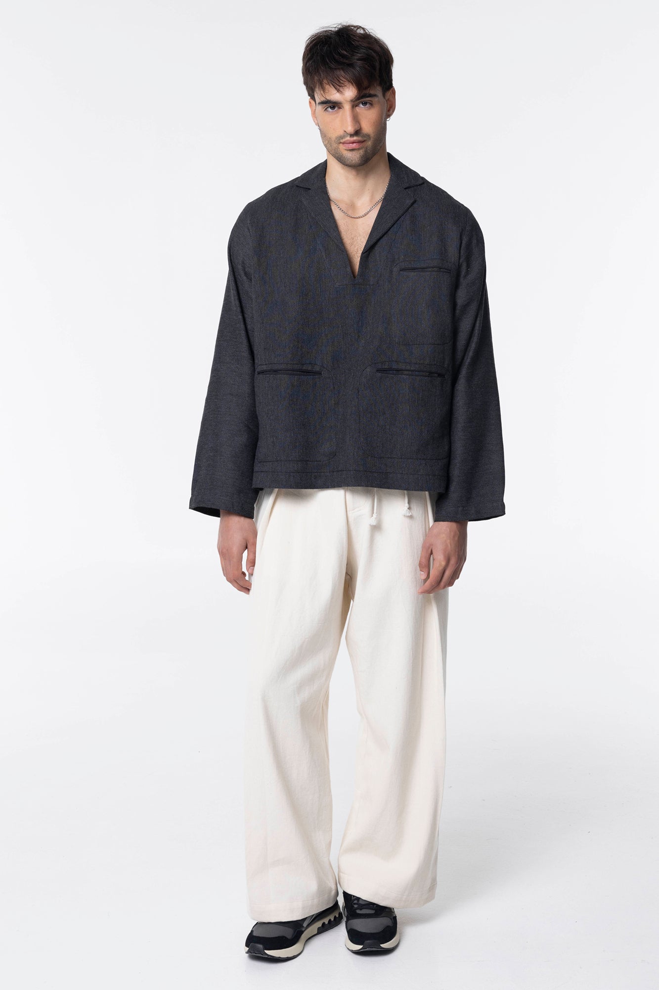 Selvage Shacket | Herringbone