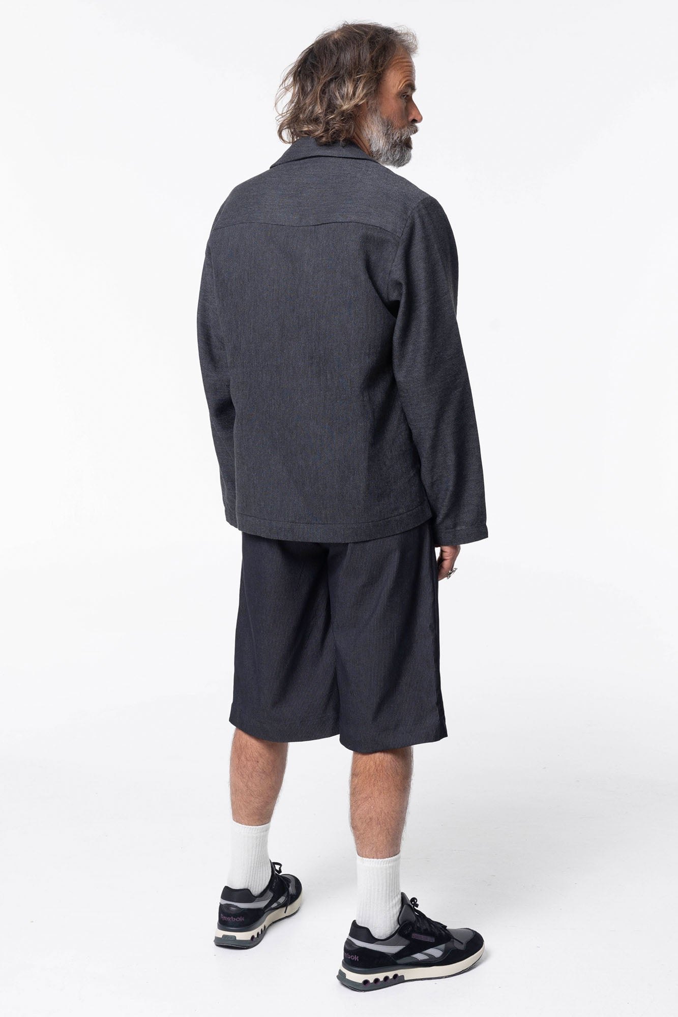 Bermuda Shorts | Charcoal Pinstripe