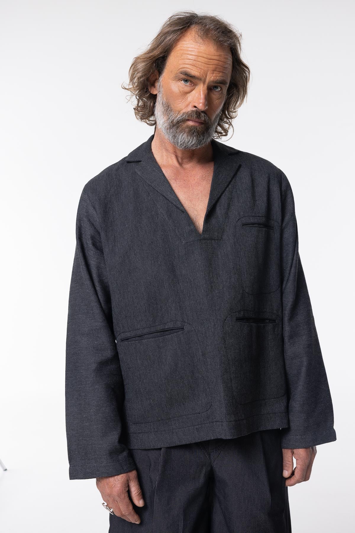 Selvage Shacket | Herringbone