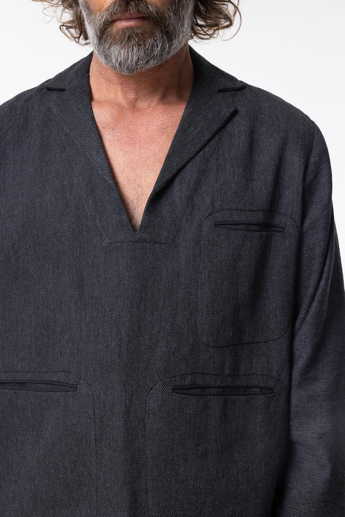 Selvage Shacket | Herringbone
