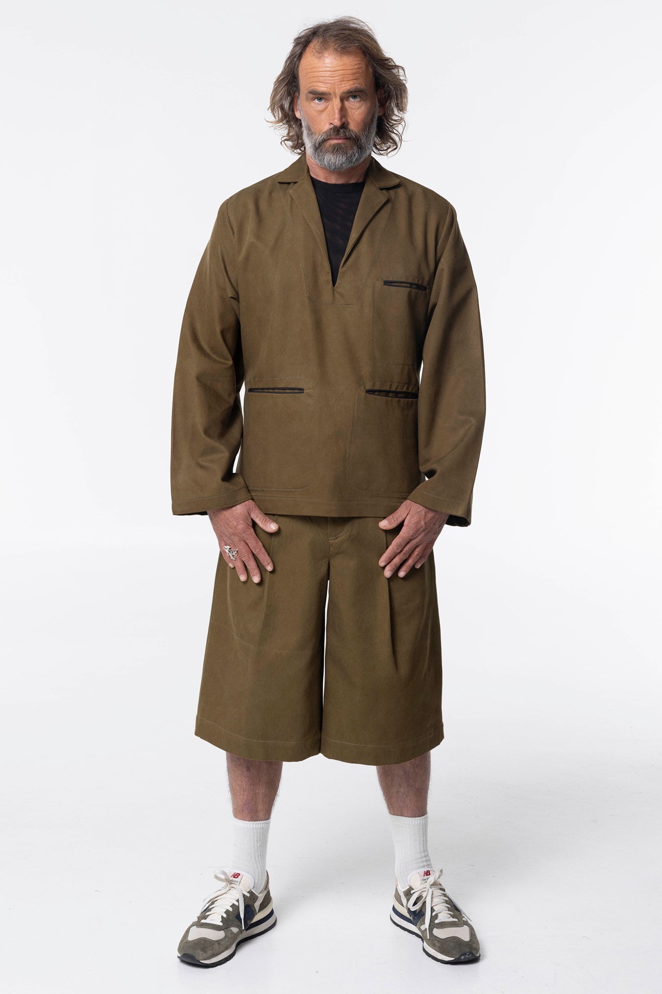 Selvage Shacket | Olive Twill