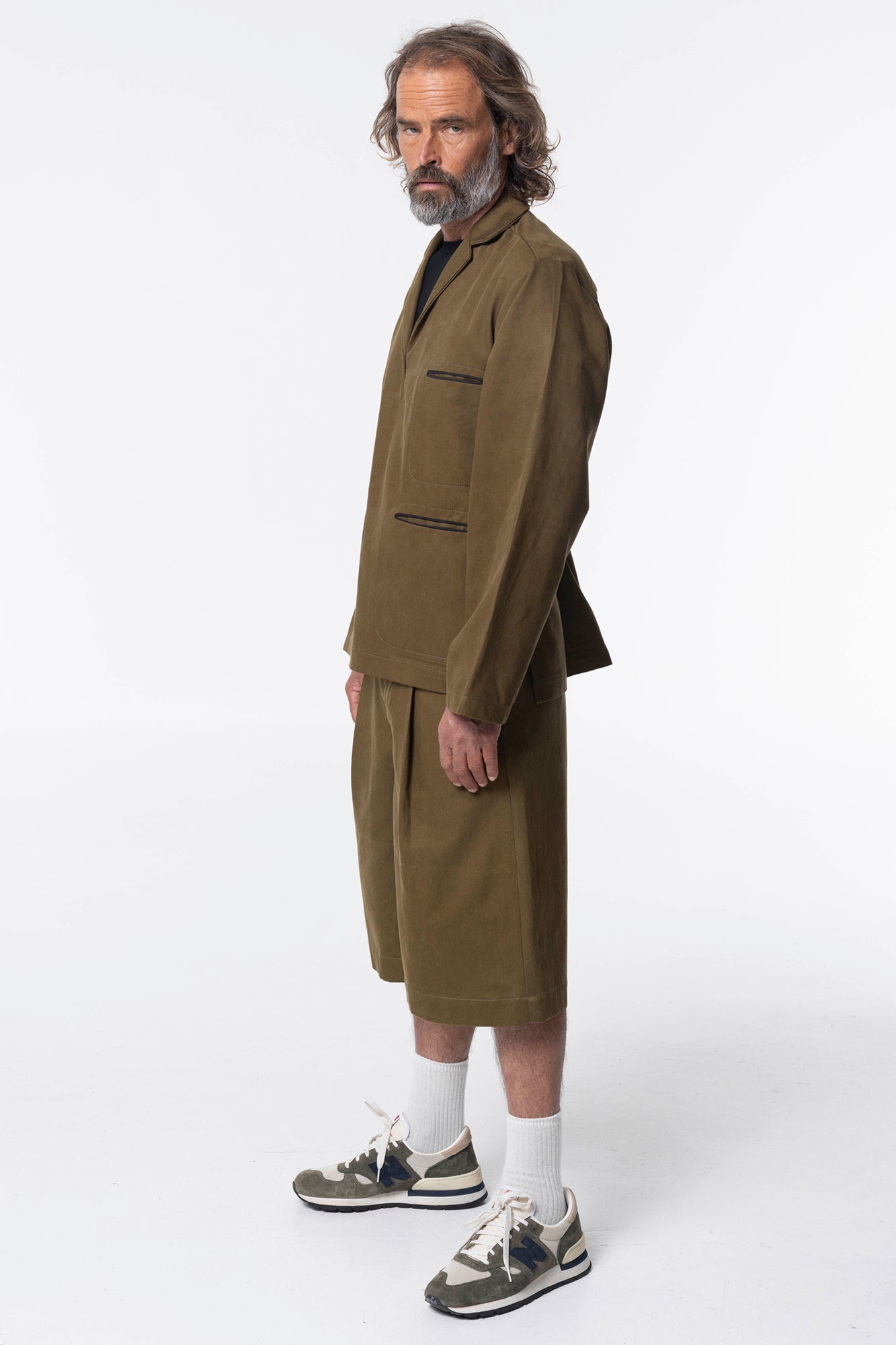 Selvage Shacket | Olive Twill
