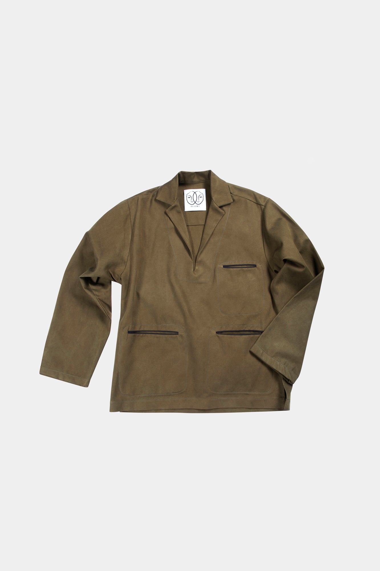 Selvage Shacket | Olive Twill